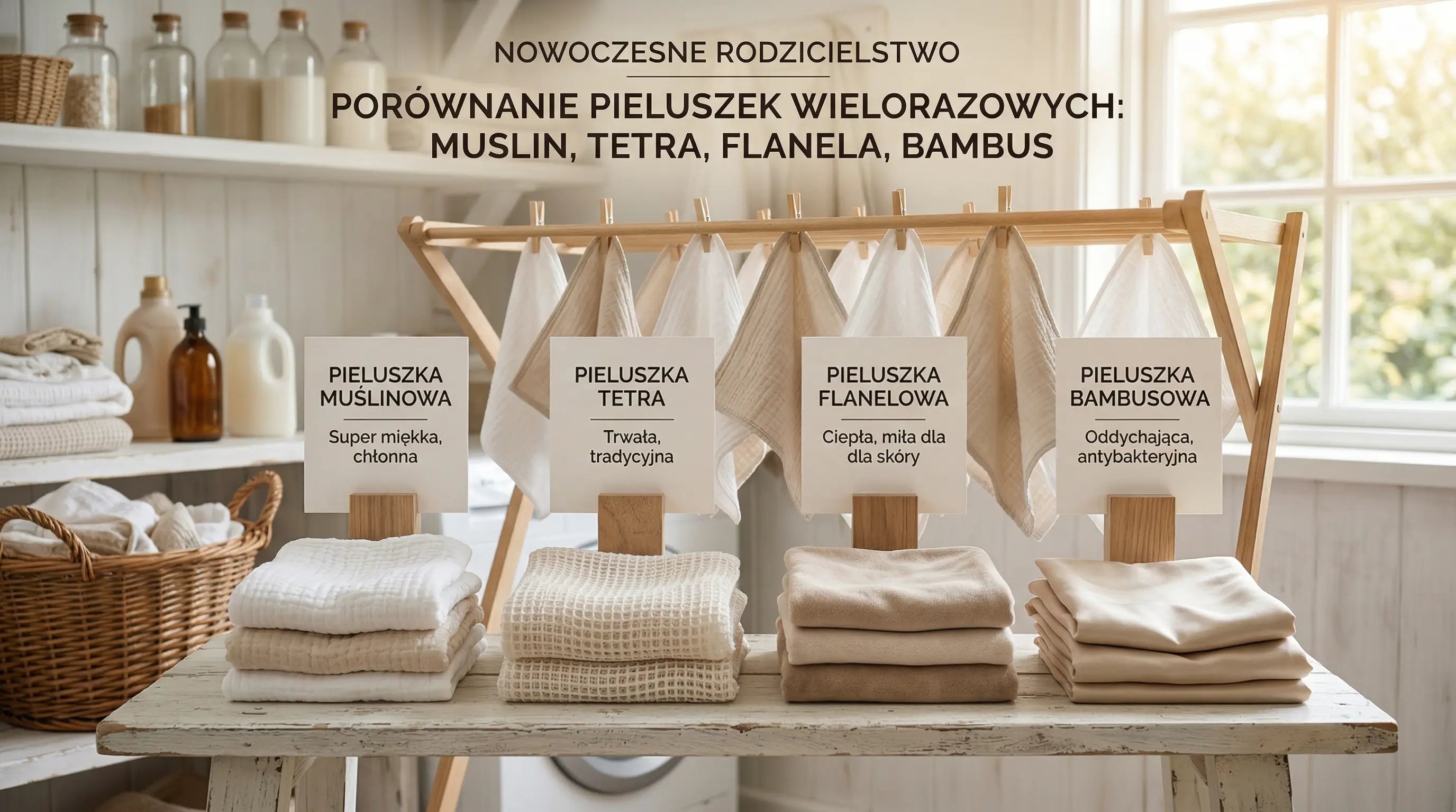 Pieluszki muślinowe, tetrowe, flanelowe czy bambusowe? Porównanie materiałów