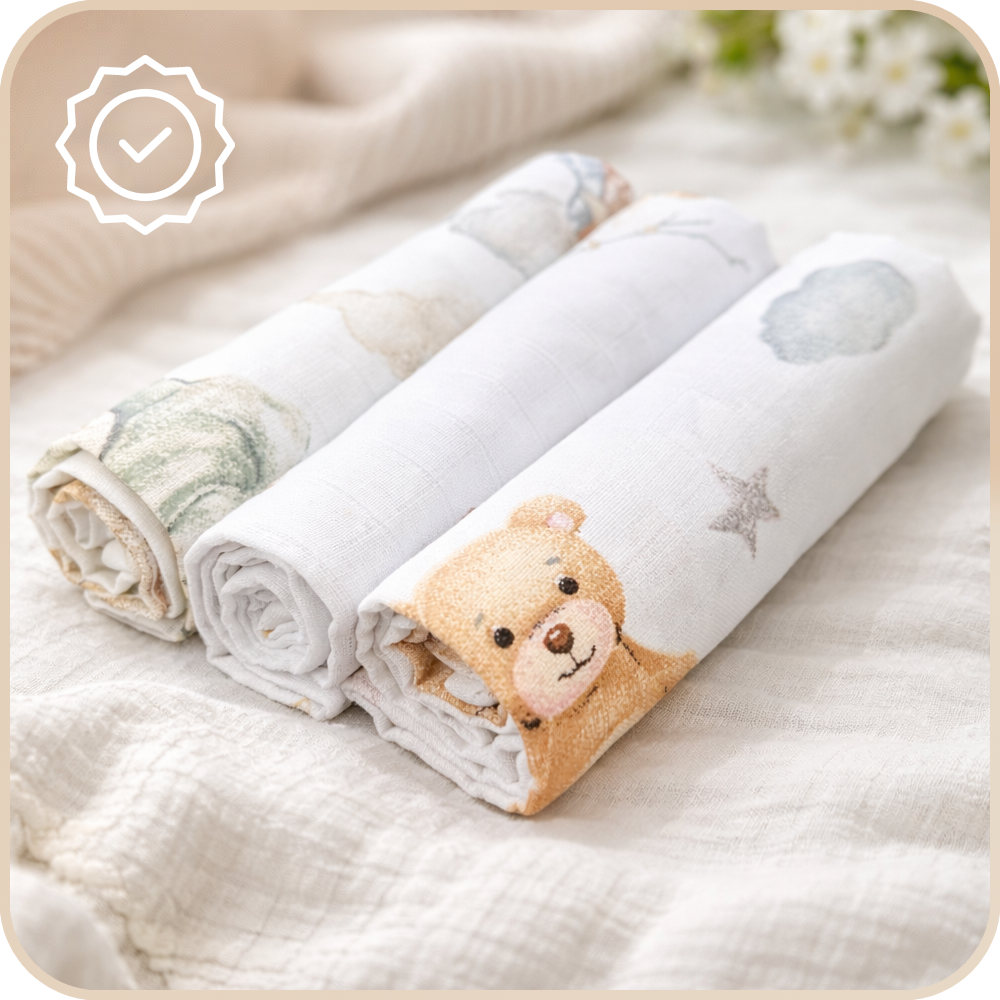 Pieluszki Muślinowe Kratka