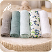 Plumeri Pieluszki muślinowe zestaw kolorów 10 szt. 50x30 cm