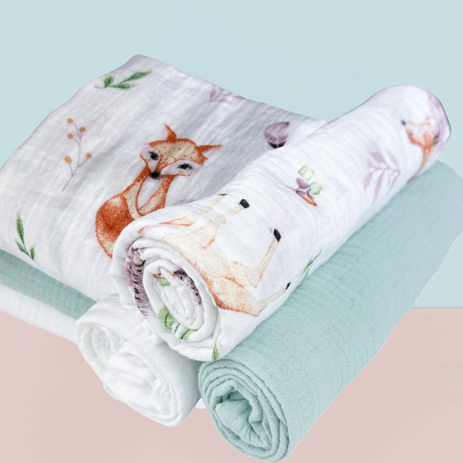 Plumeri Pieluszki muślinowe zestaw kolorów 3 szt. 70x70 cm