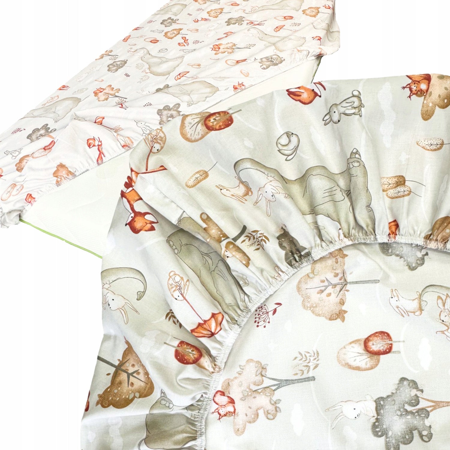 Prześcieradło do łóżeczka, 60x120 cm, wzór Słoń z parasolem | Plumeri