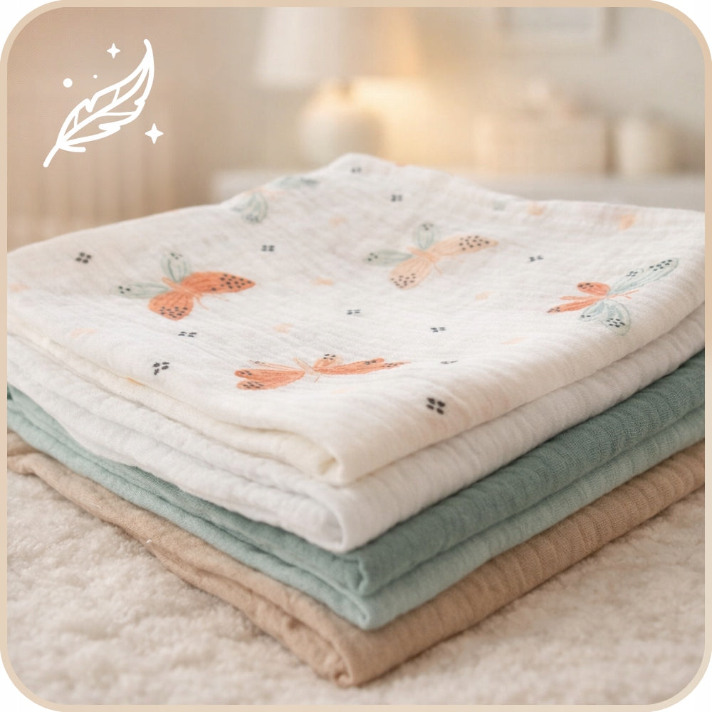 Plumeri Pieluszki muślinowe zestaw kolorów 10 szt. 30x30 cm