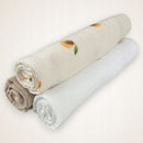 Plumeri Pieluszki muślinowe zestaw kolorów 3 szt. 70x70 cm