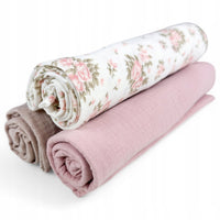 Plumeri Pieluszki muślinowe zestaw kolorów 3 szt. 70x70 cm