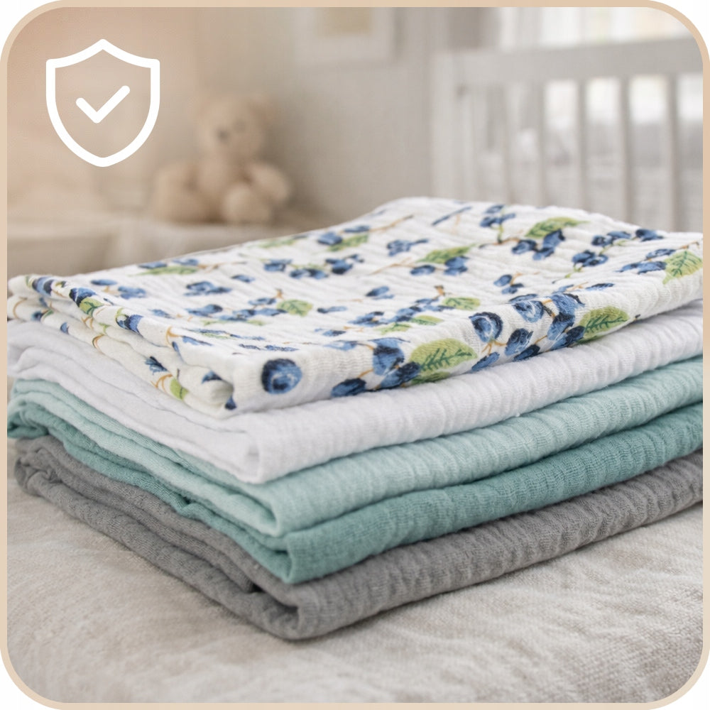 Plumeri Pieluszki muślinowe zestaw kolorów 10 szt. 30x30 cm