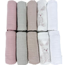 Plumeri Pieluszki muślinowe zestaw kolorów 10 szt. 50x30 cm