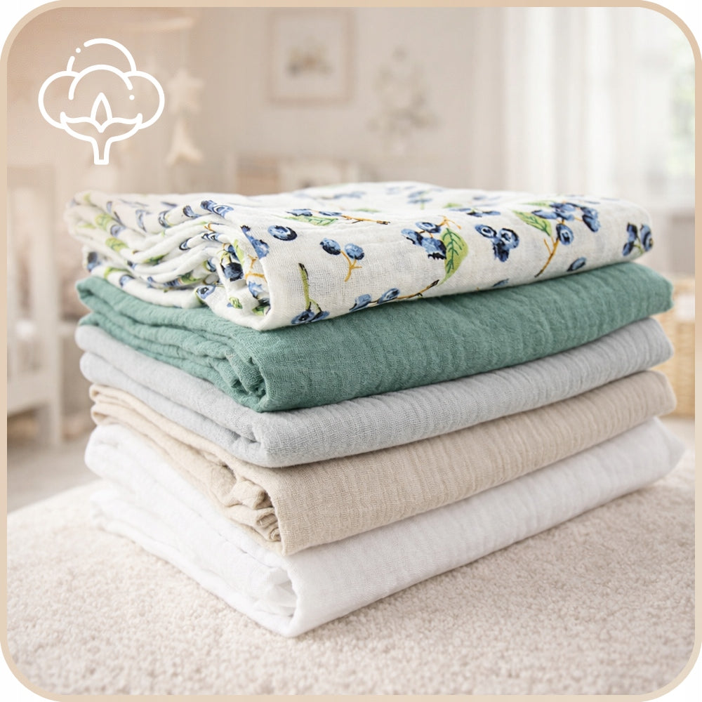 Plumeri Pieluszki muślinowe zestaw kolorów 5 szt. 70x70 cm