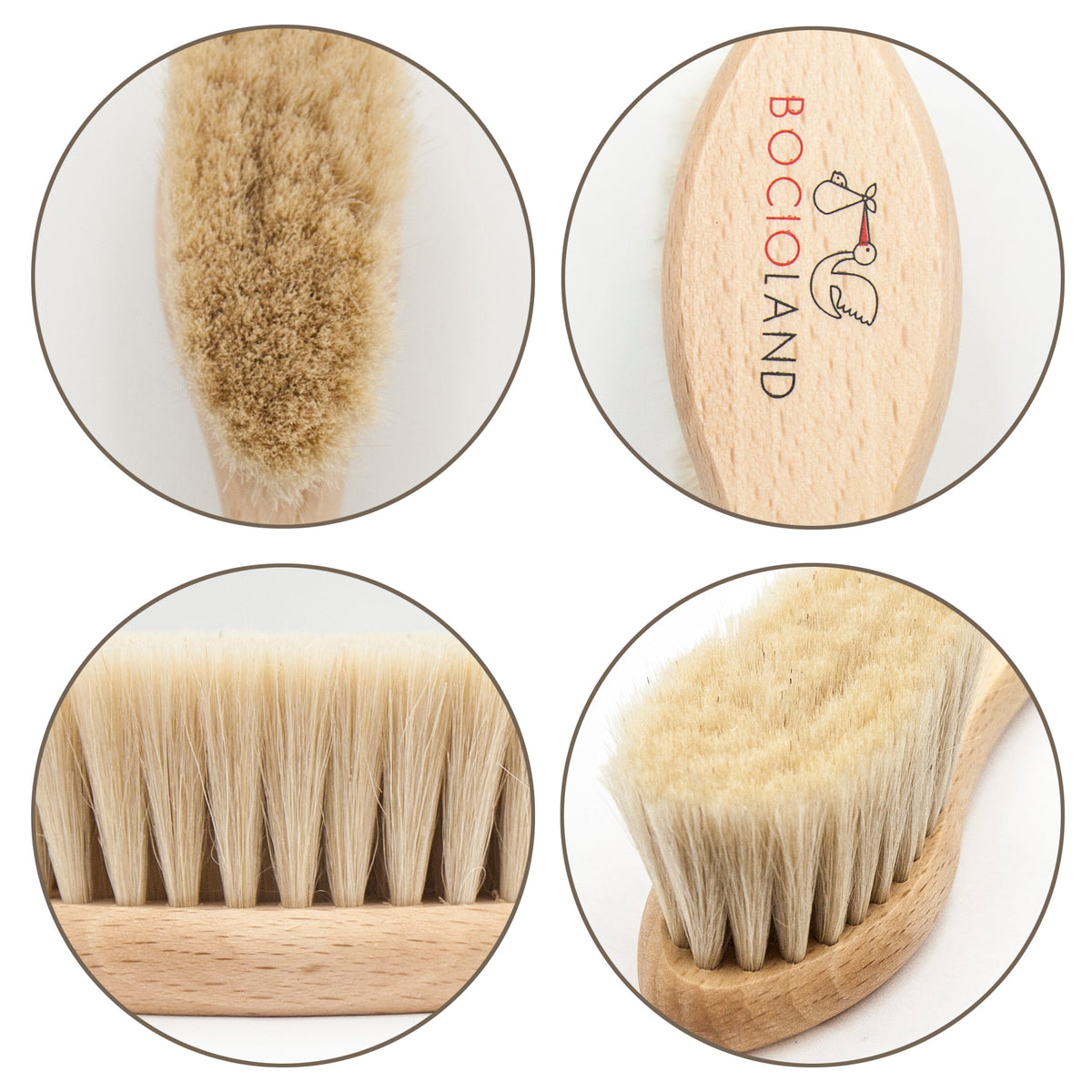 Bocioland szczotka do włosów drewniana kozie włosie elipsa | Bocioland