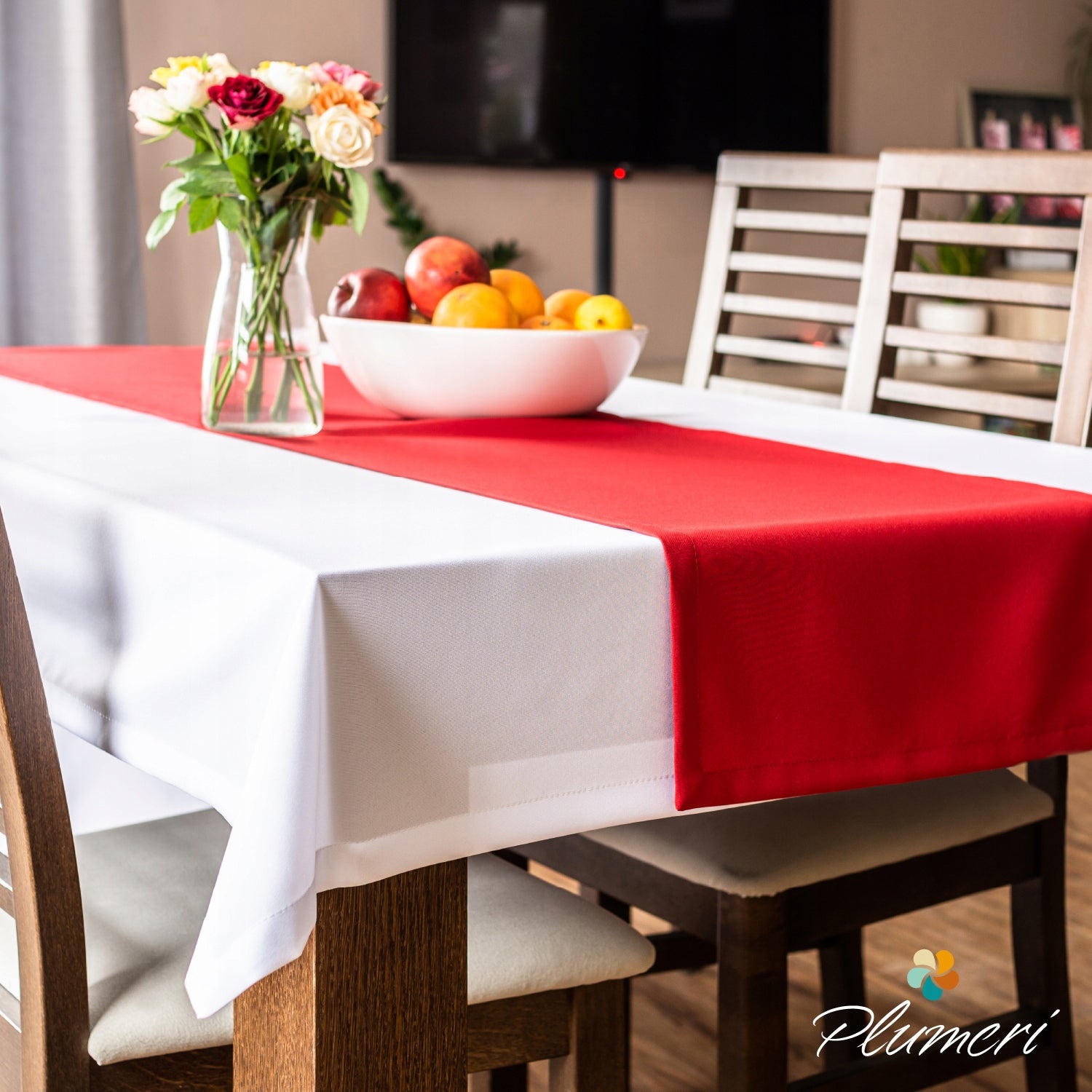 Obrus Biały plamoodporny klasyczny 130x180 cm