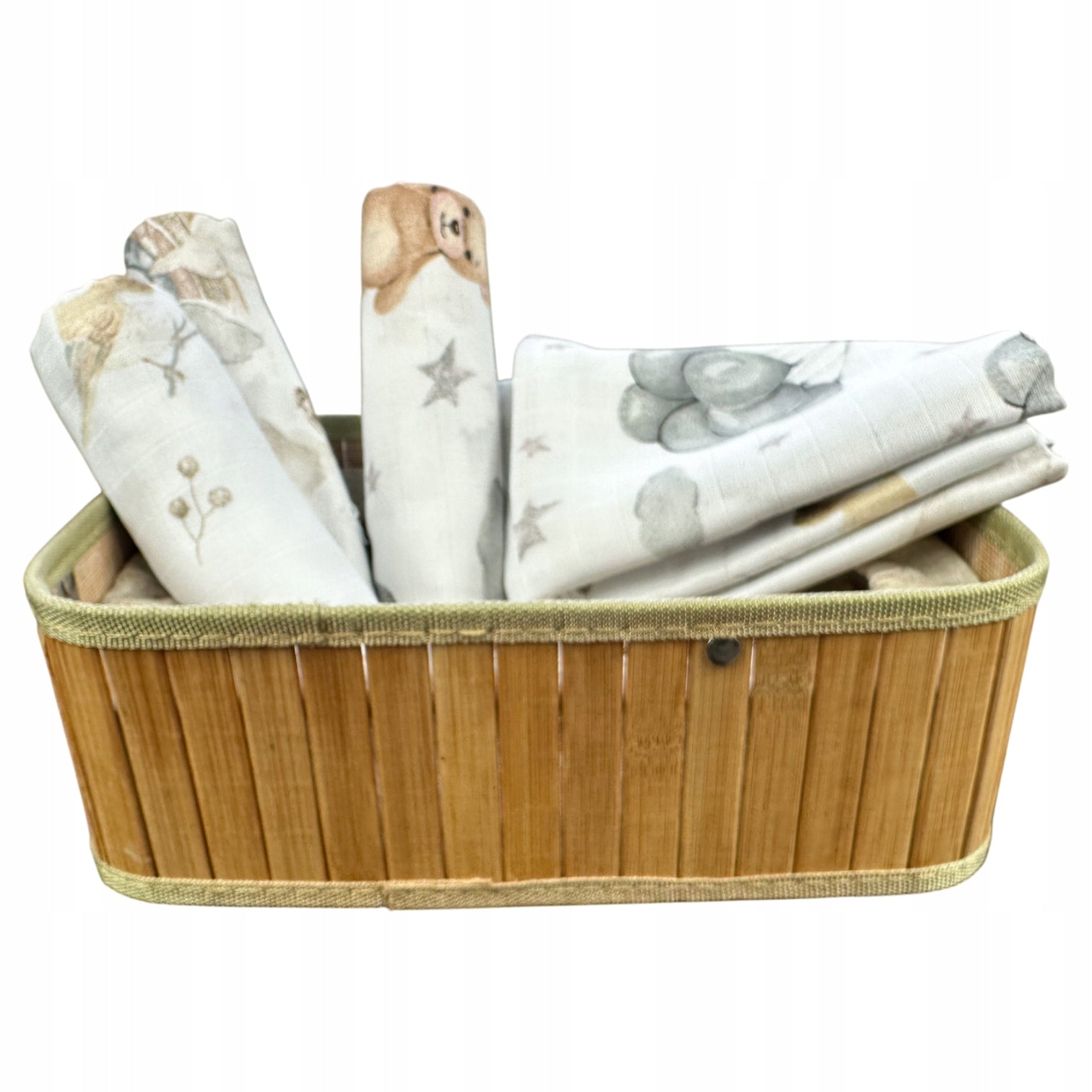 Musselinwindeln, 3 St., 70x70 cm, Bär Spatz Elefant | Plumeri