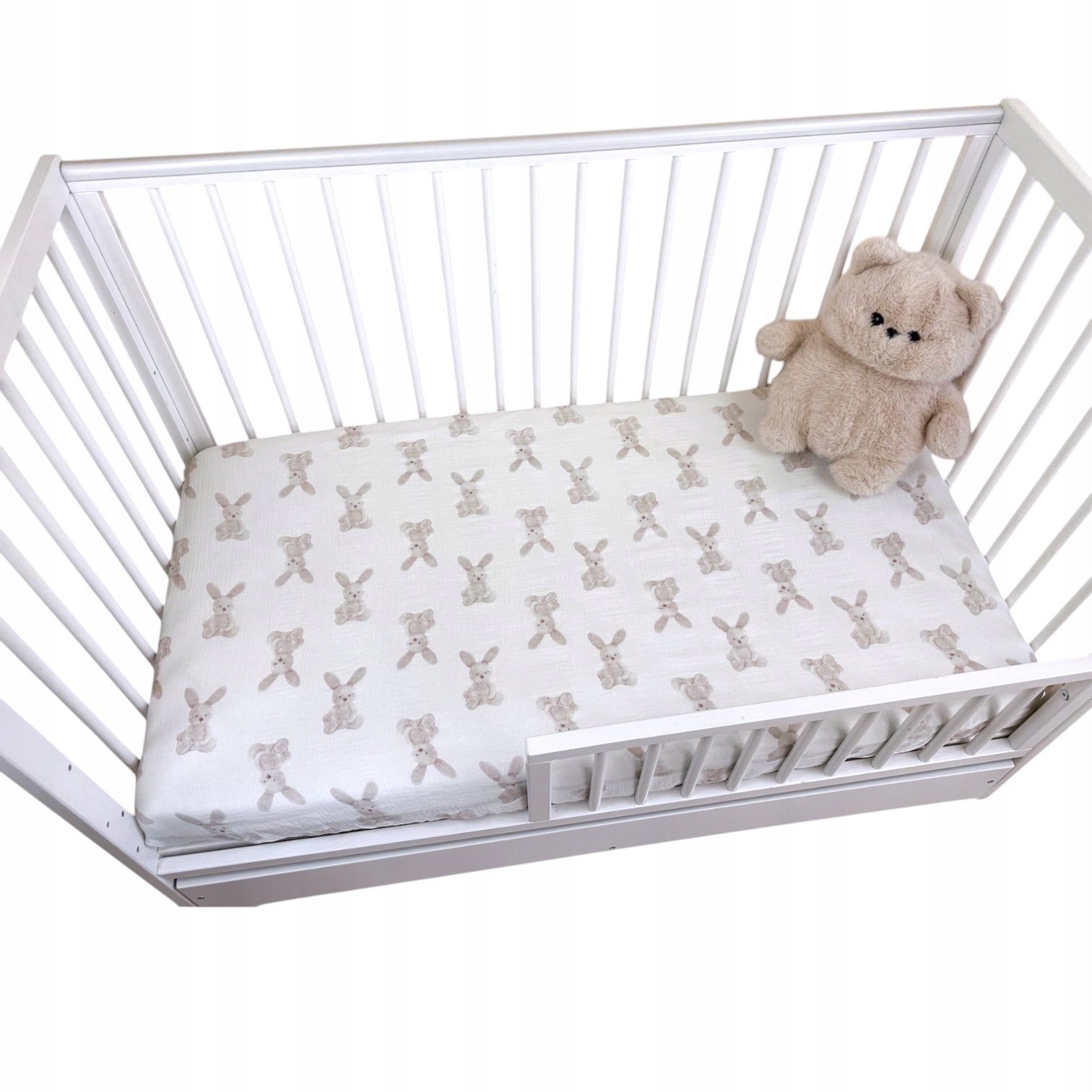 Prześcieradło muślinowe bawełna 60x120cm do łóżeczka niemowlęcego z gumką