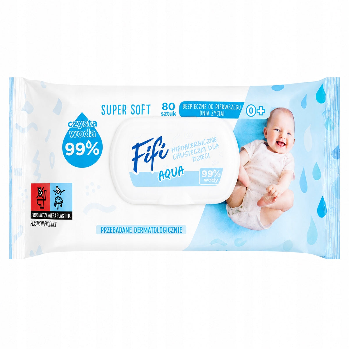 Chusteczki nawilżane Opharm FiFi Aqua, 18 × 80 szt.