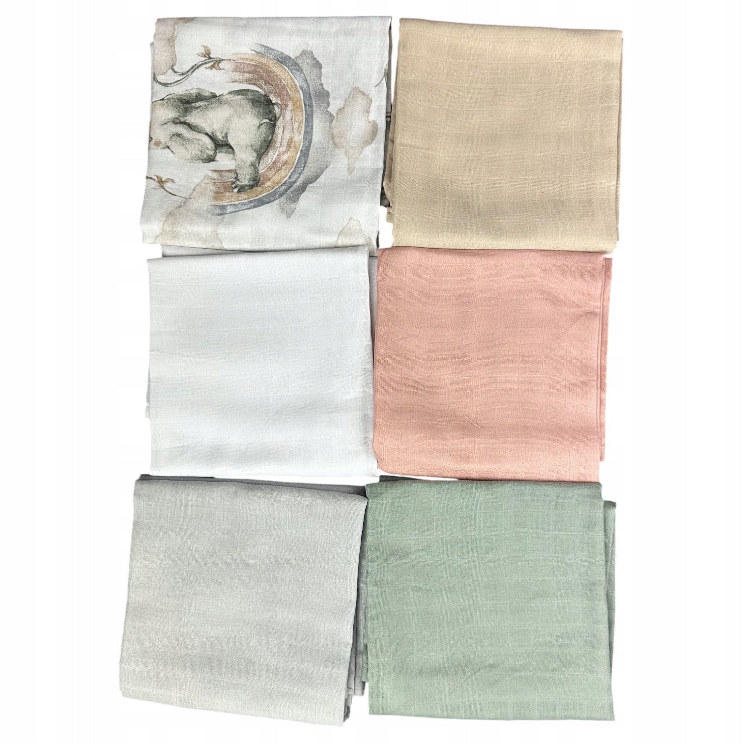 Pieluszki muślinowe duże Plumeri 6x 70×70 cm - większy rozmiar, komfort