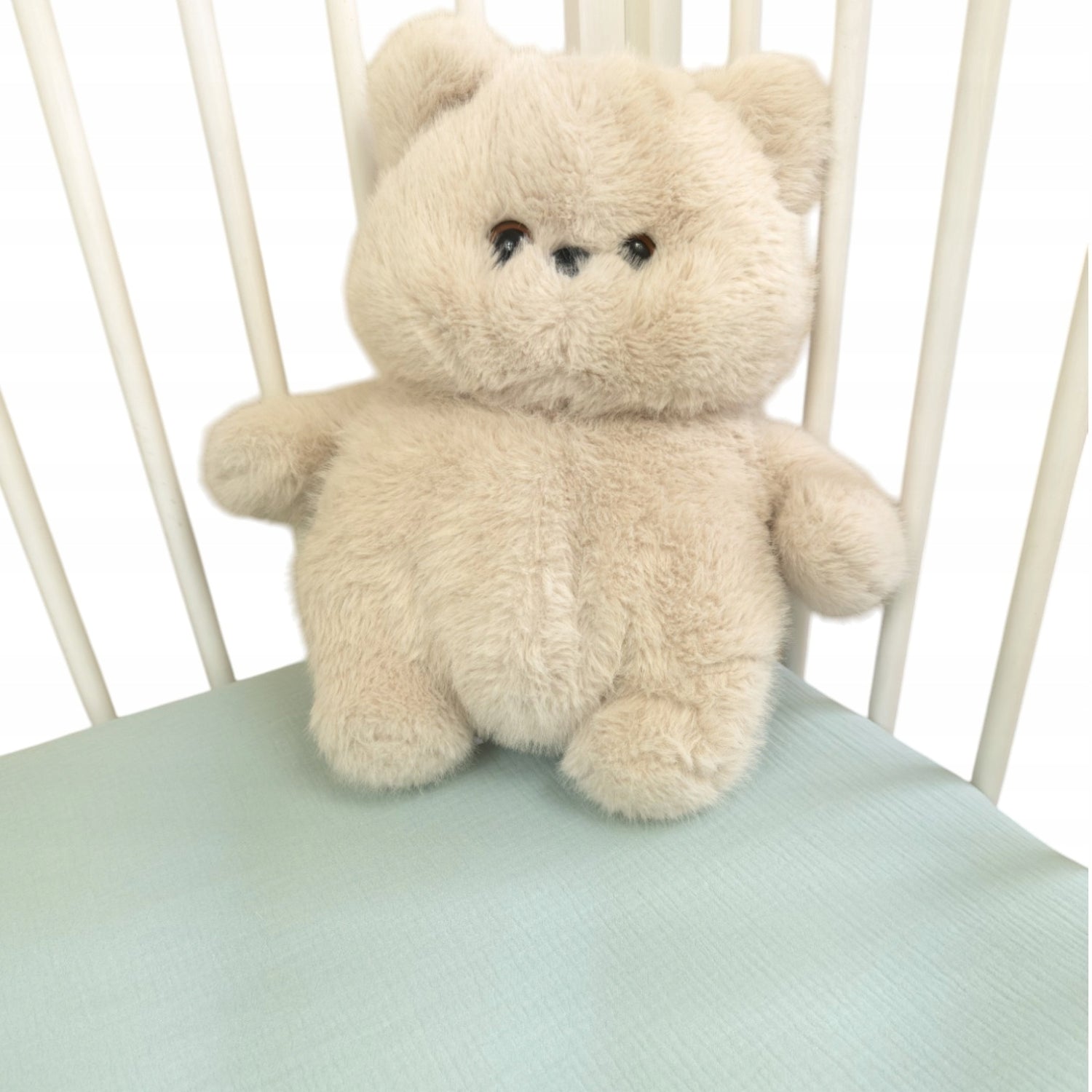 Prześcieradło do łóżeczka 60x120, muślinowe, miętowe | Plumeri