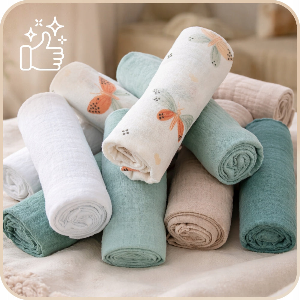 Plumeri Pieluszki muślinowe zestaw kolorów 10 szt. 30x30 cm