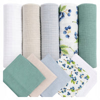 Plumeri Pieluszki muślinowe zestaw kolorów 10 szt. 50x30 cm