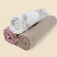 Plumeri Pieluszki muślinowe zestaw kolorów 3 szt. 70x70 cm