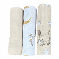 Pieluszki muślinowe duże Plumeri 3x 70×70 cm - większy rozmiar, komfort