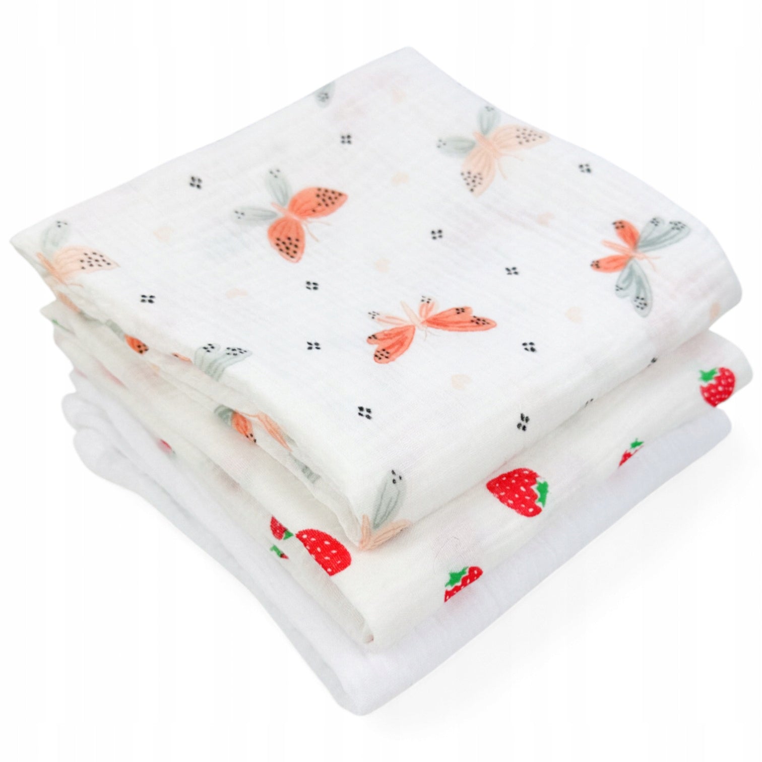 Plumeri Pieluszki muślinowe zestaw kolorów 3 szt. 70x70 cm