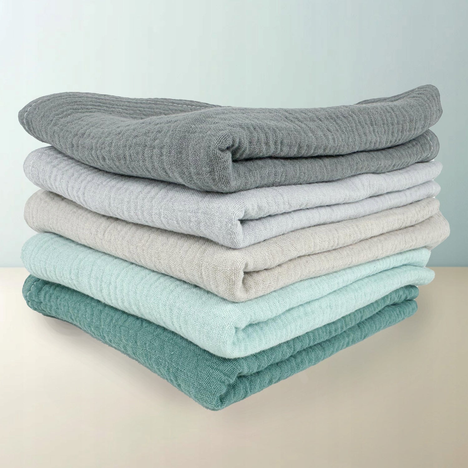 Plumeri Pieluszki muślinowe zestaw kolorów 5 szt. 70x70 cm