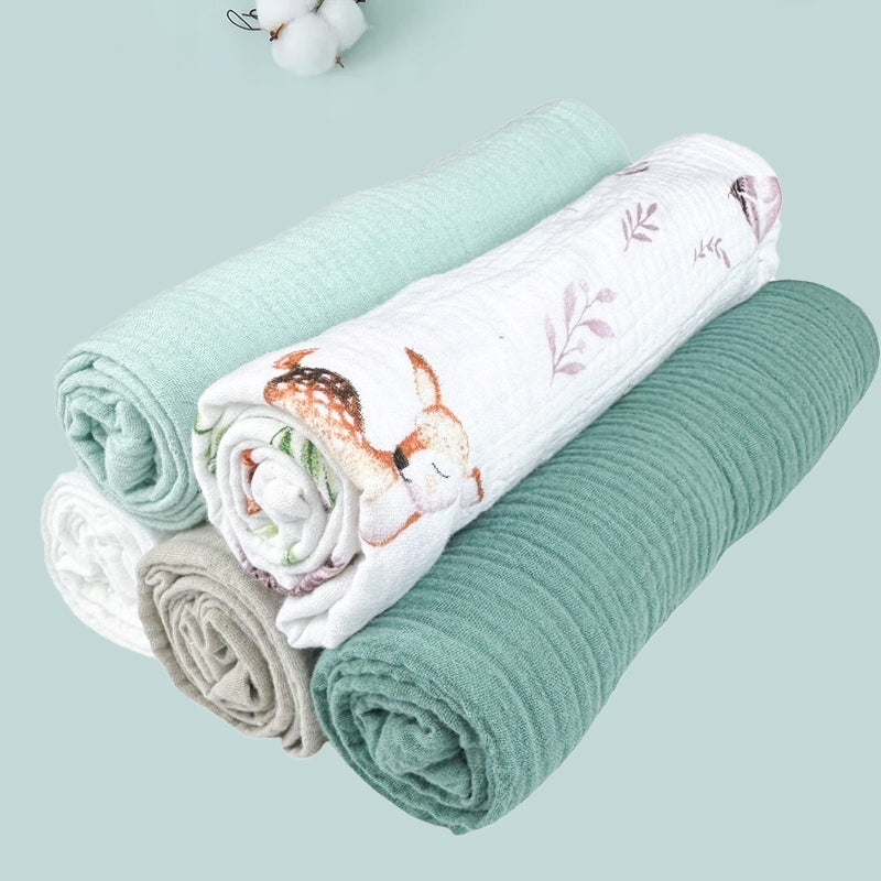 Plumeri Pieluszki muślinowe zestaw kolorów 5 szt. 70x70 cm