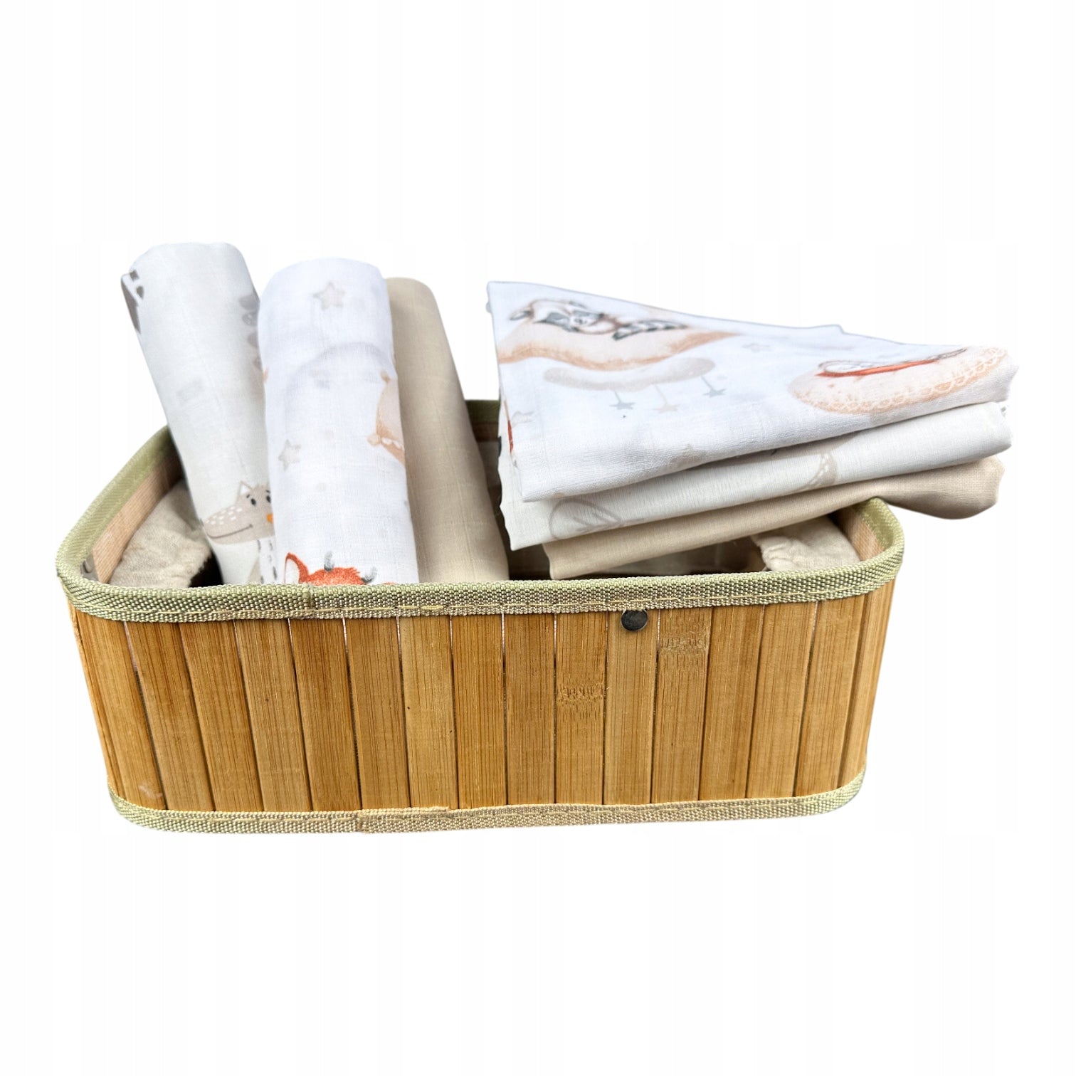 Musselinwindeln, 3 St., 70x70 cm, Eule Fuchs Beige | Plumeri