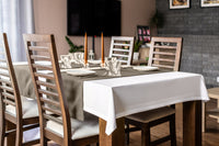 Obrus Biały plamoodporny klasyczny 140x350cm