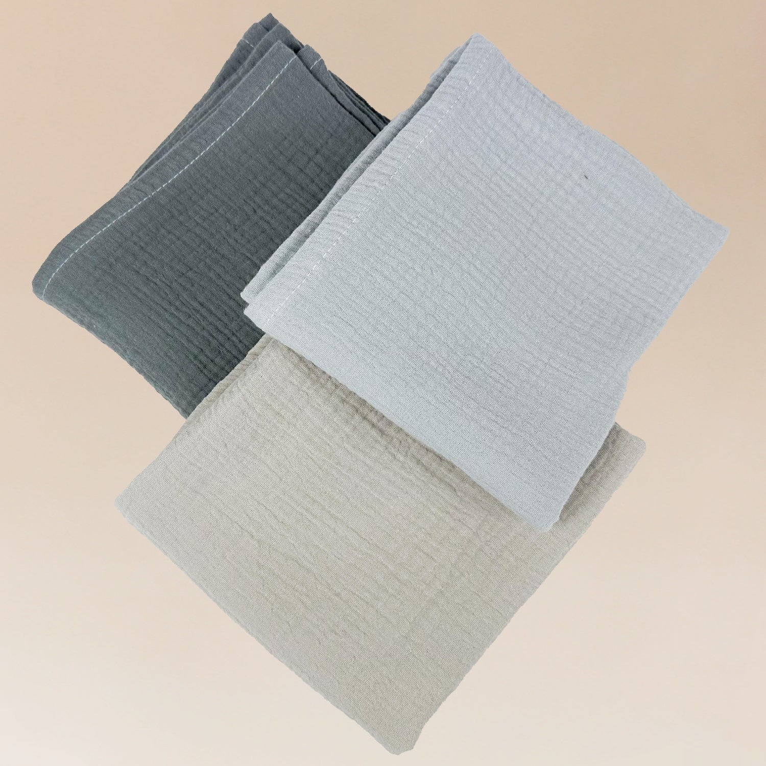 Plumeri Pieluszki muślinowe zestaw kolorów 3 szt. 70x70 cm