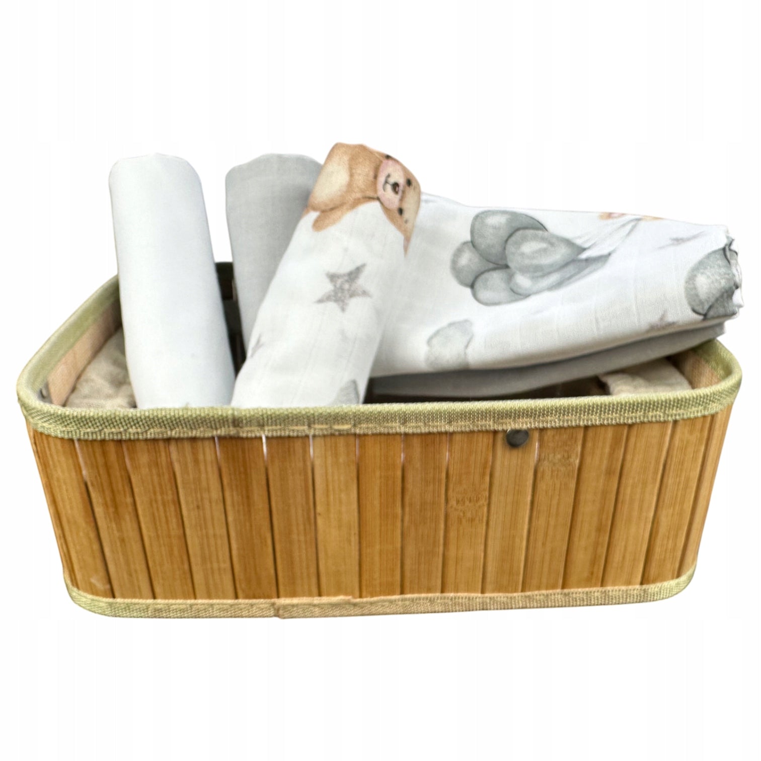 Musselwindeln, 3 St., 70x70 cm, Bär Weiß Grau | Plumeri