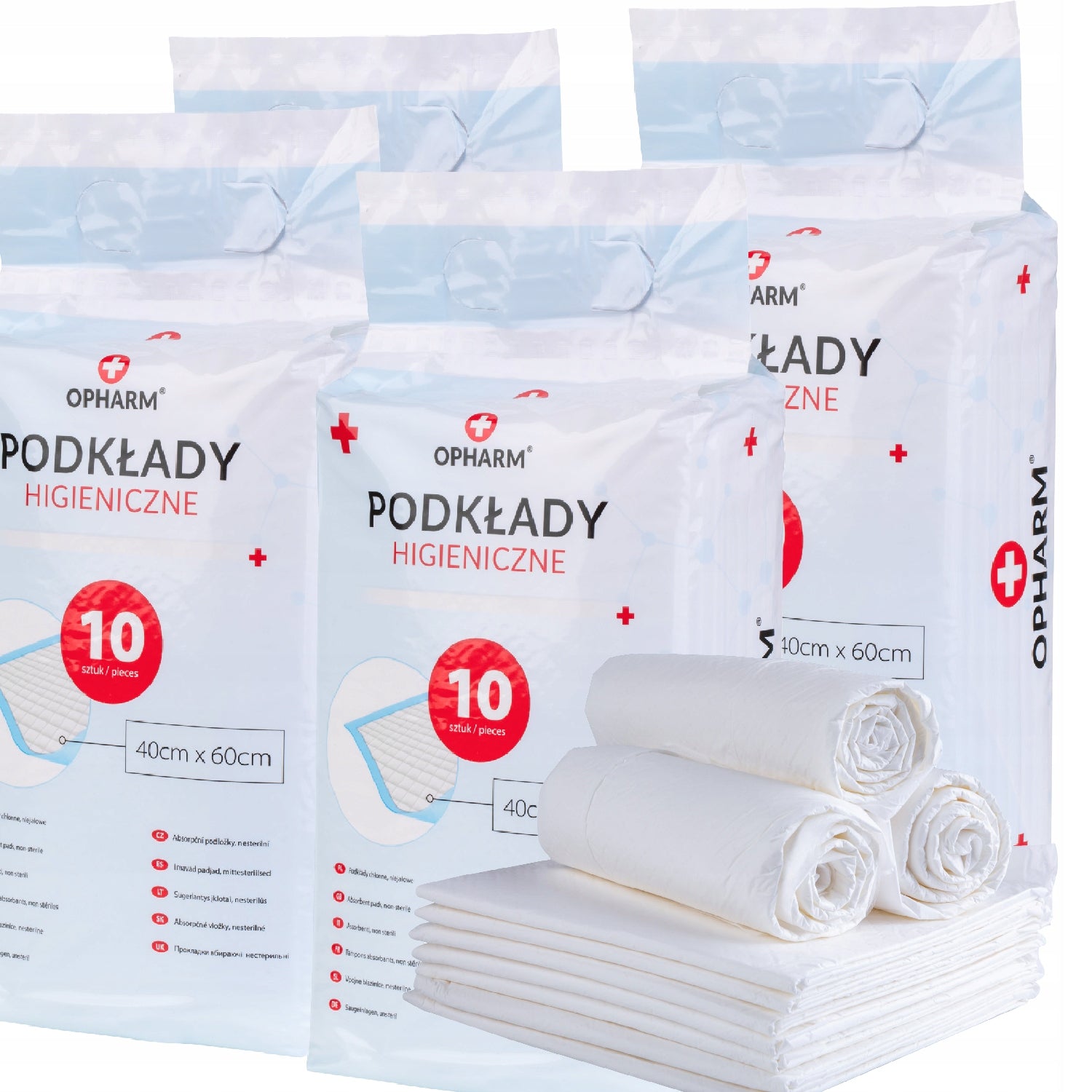 Podkłady chłonne, 10 szt., 60x40 cm | Opharm