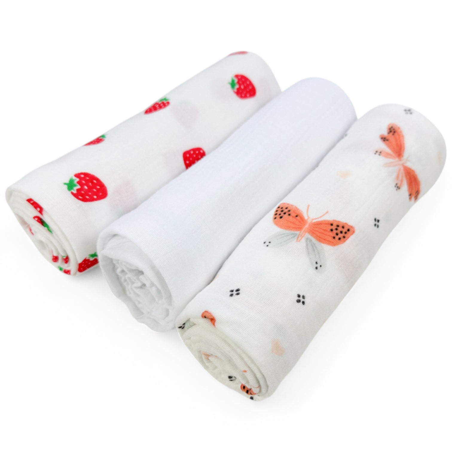 Plumeri Pieluszki muślinowe zestaw kolorów 3 szt. 70x70 cm