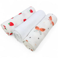 Plumeri Pieluszki muślinowe zestaw kolorów 3 szt. 70x70 cm