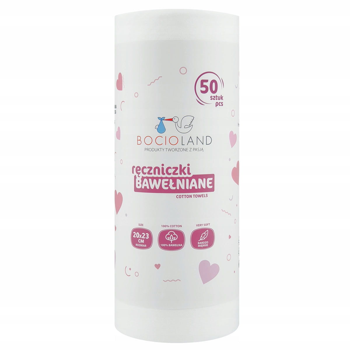 Bocioland Ręczniczki Bawełna Jednorazowe dla Niemowląt 20x23 cm 50 szt