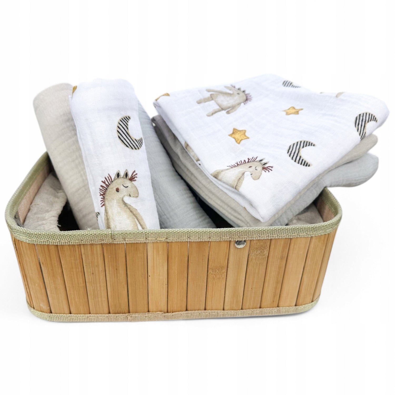 Pieluszki muślinowe, 3 szt., 70x70 cm, Konik / Ziemisty / Szary | Plumeri