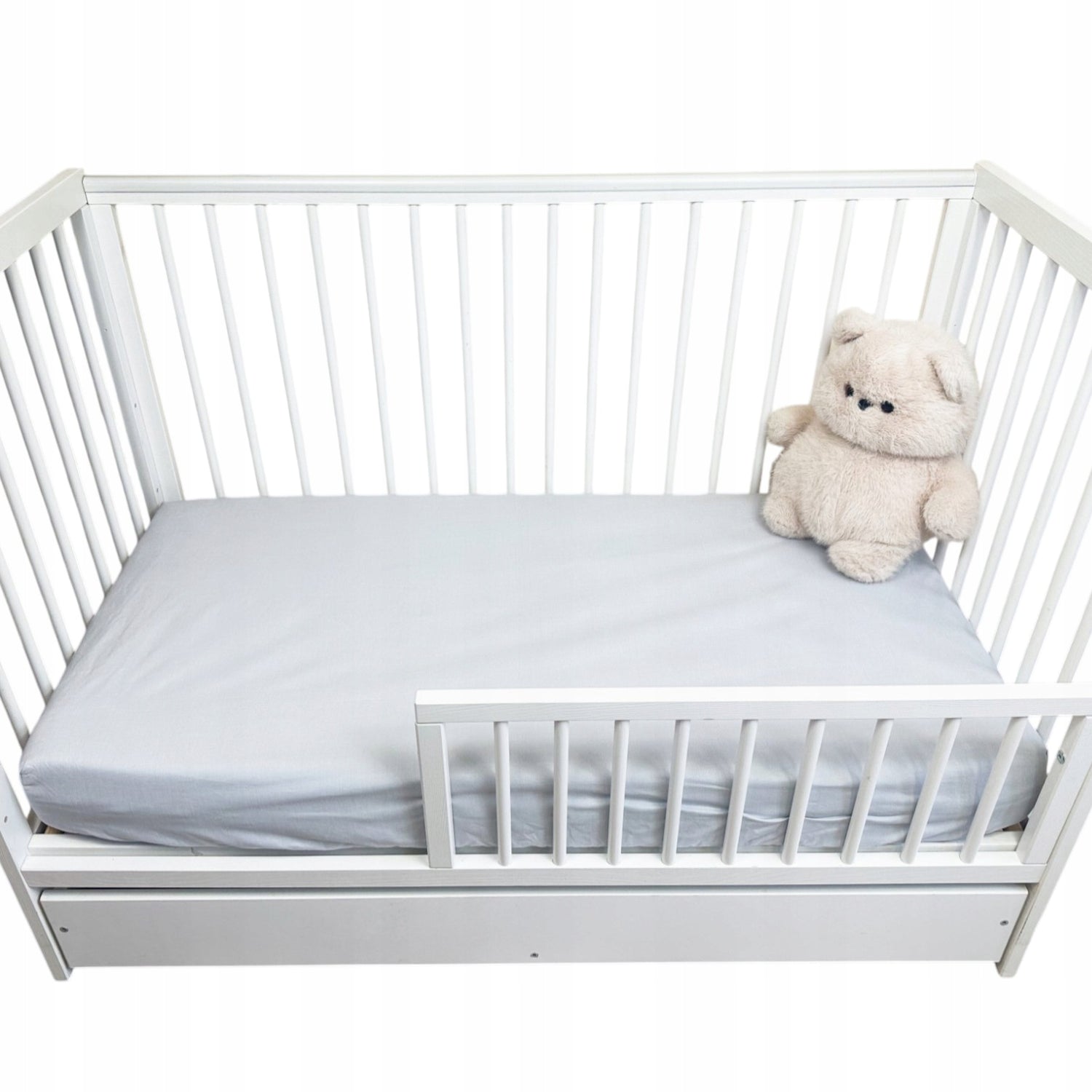 Prześcieradło do łóżeczka, 60x120 cm, wzór Szare | Plumeri