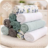 Plumeri Pieluszki muślinowe zestaw kolorów 10 szt. 30x30 cm