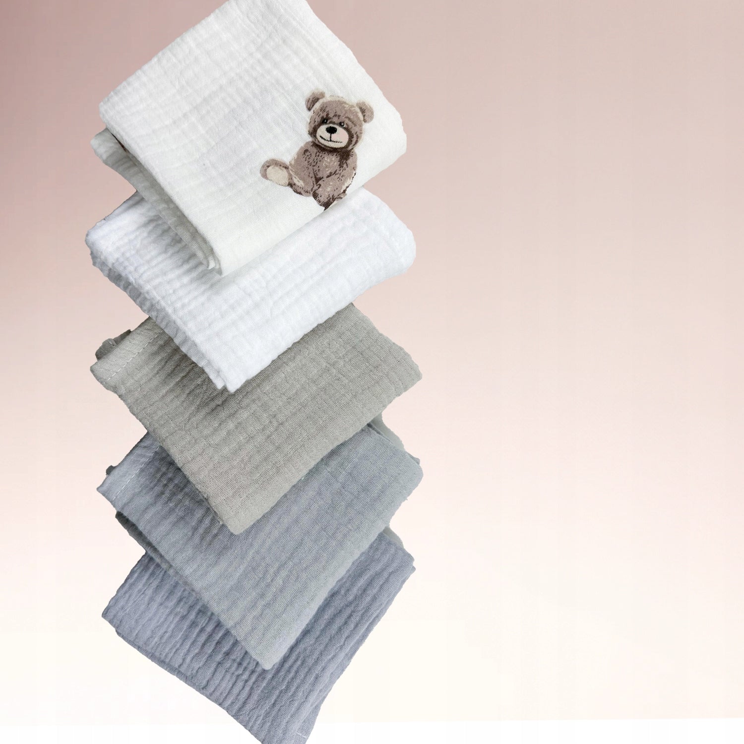 Plumeri Pieluszki muślinowe zestaw kolorów 10 szt. 30x30 cm