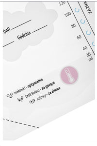 Bocioland WORECZKI NA MLEKO Ze Wskaźnikiem Temperatury 200ml 50 szt.