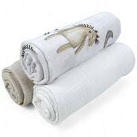 Plumeri Pieluszki muślinowe zestaw kolorów 3 szt. 70x70 cm