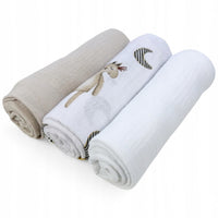 Plumeri Pieluszki muślinowe zestaw kolorów 3 szt. 70x70 cm