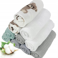 Plumeri Pieluszki muślinowe zestaw kolorów 10 szt. 30x30 cm