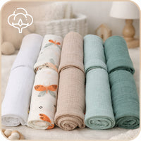 Plumeri Pieluszki muślinowe zestaw kolorów 10 szt. 30x30 cm