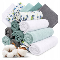 Plumeri Pieluszki muślinowe zestaw kolorów 10 szt. 30x30 cm