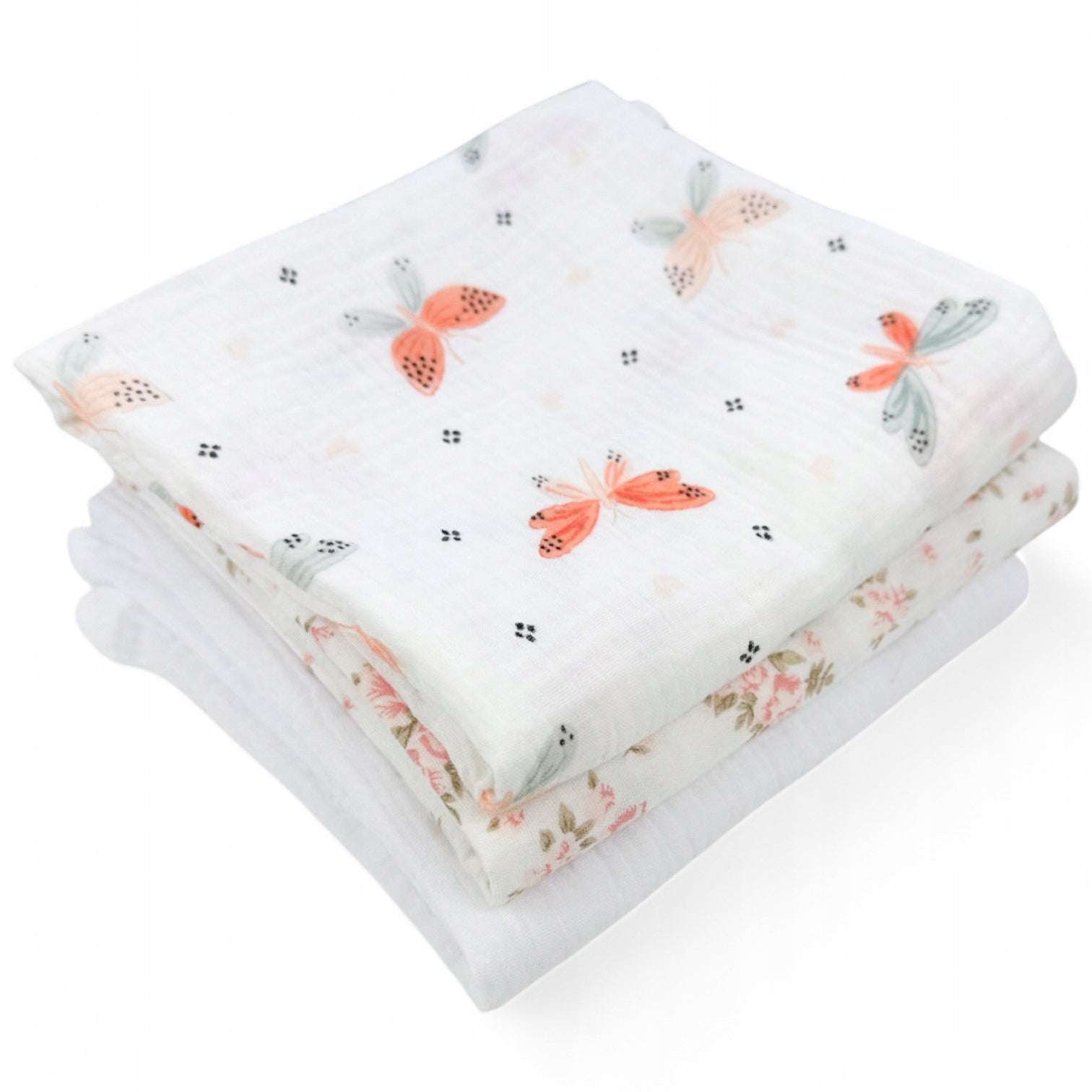 Plumeri Pieluszki muślinowe zestaw kolorów 3 szt. 70x70 cm