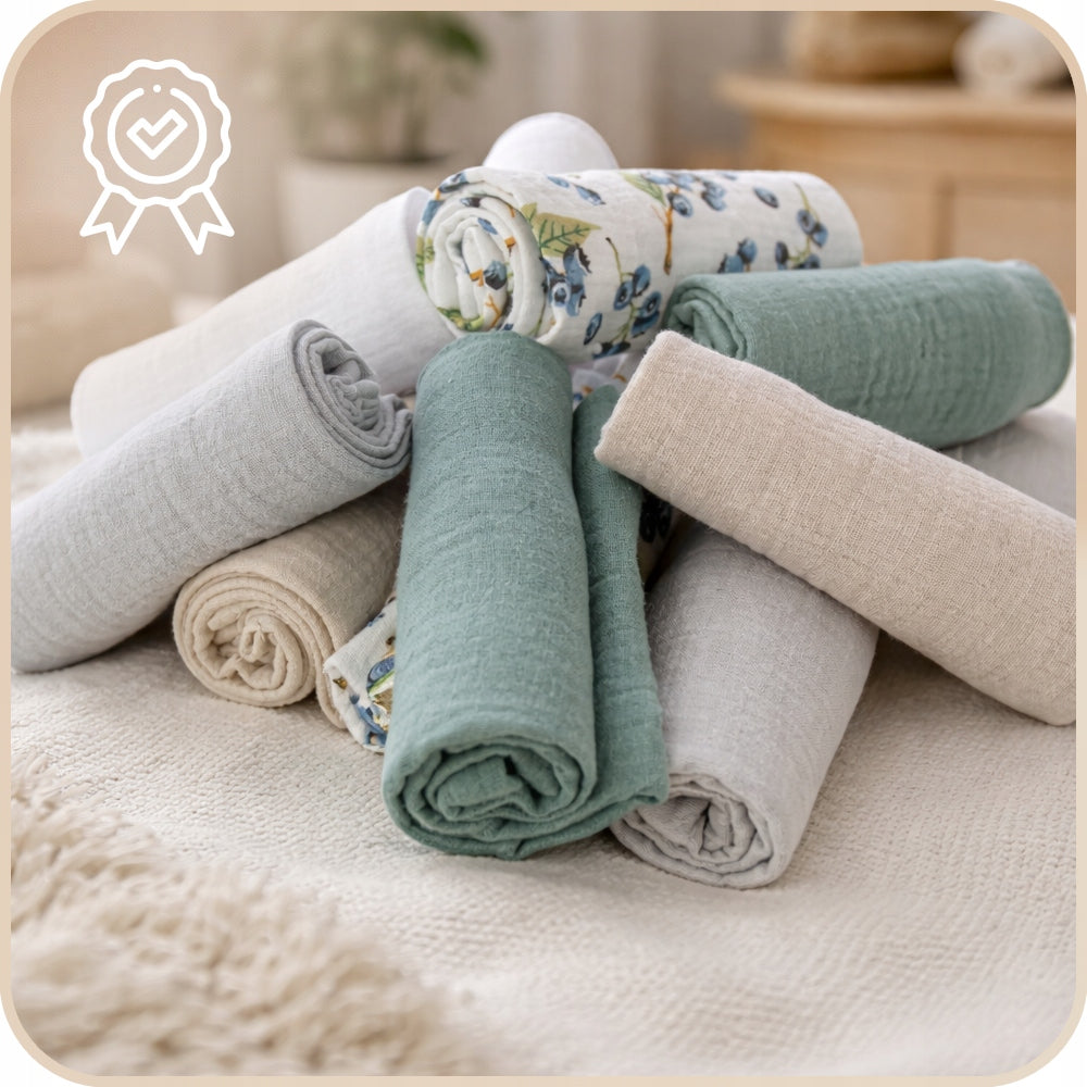 Plumeri Pieluszki muślinowe zestaw kolorów 10 szt. 30x30 cm