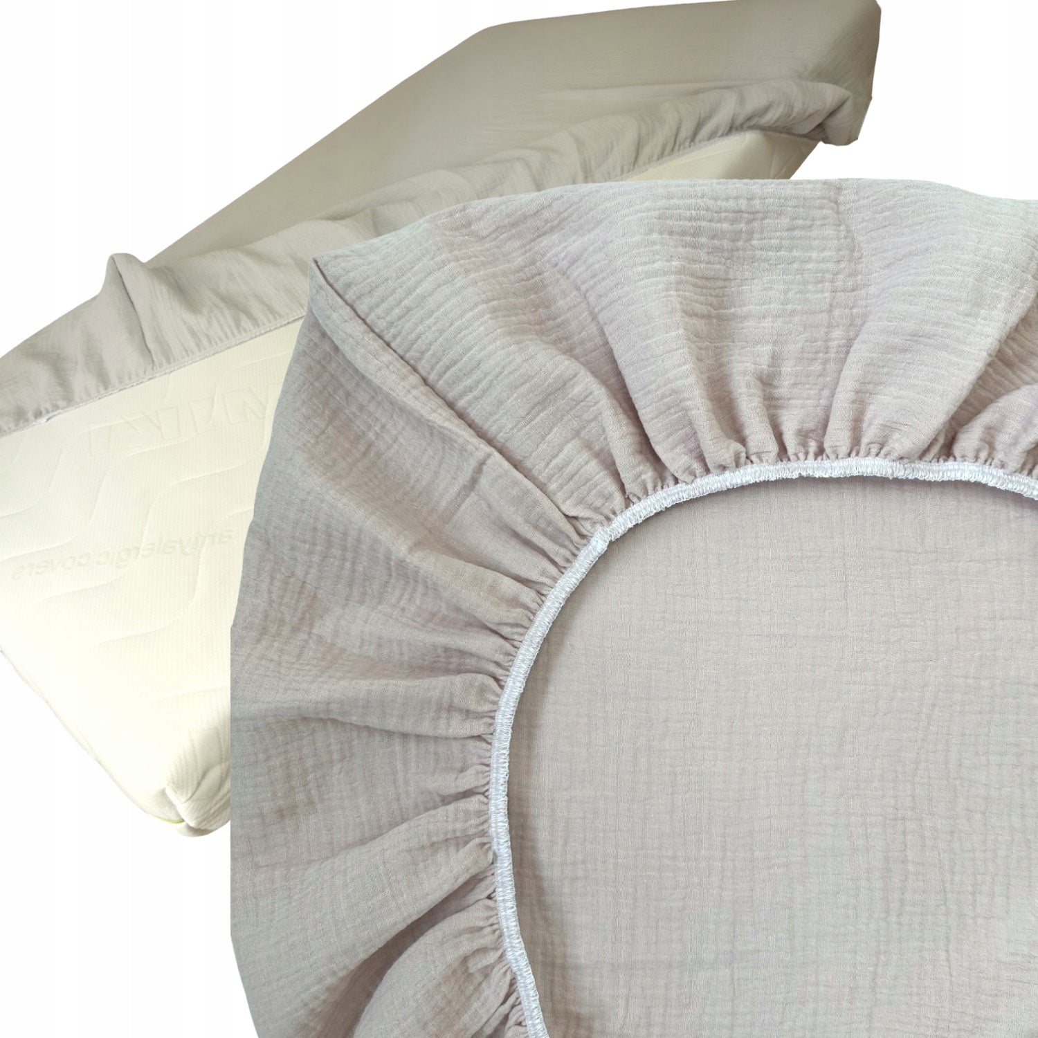 Prześcieradło do łóżeczka 60x120, muślinowe, ziemiste | Plumeri