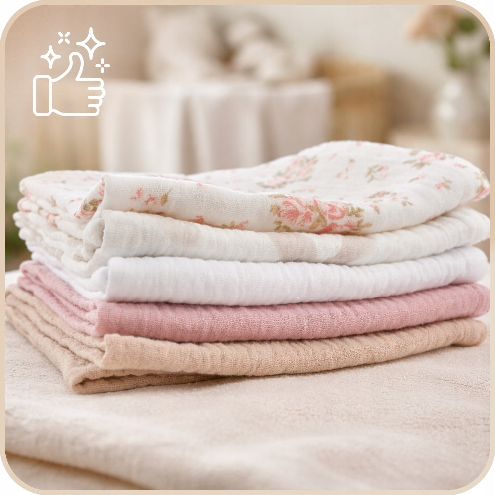 Plumeri Pieluszki muślinowe zestaw kolorów 10 szt. 30x30 cm