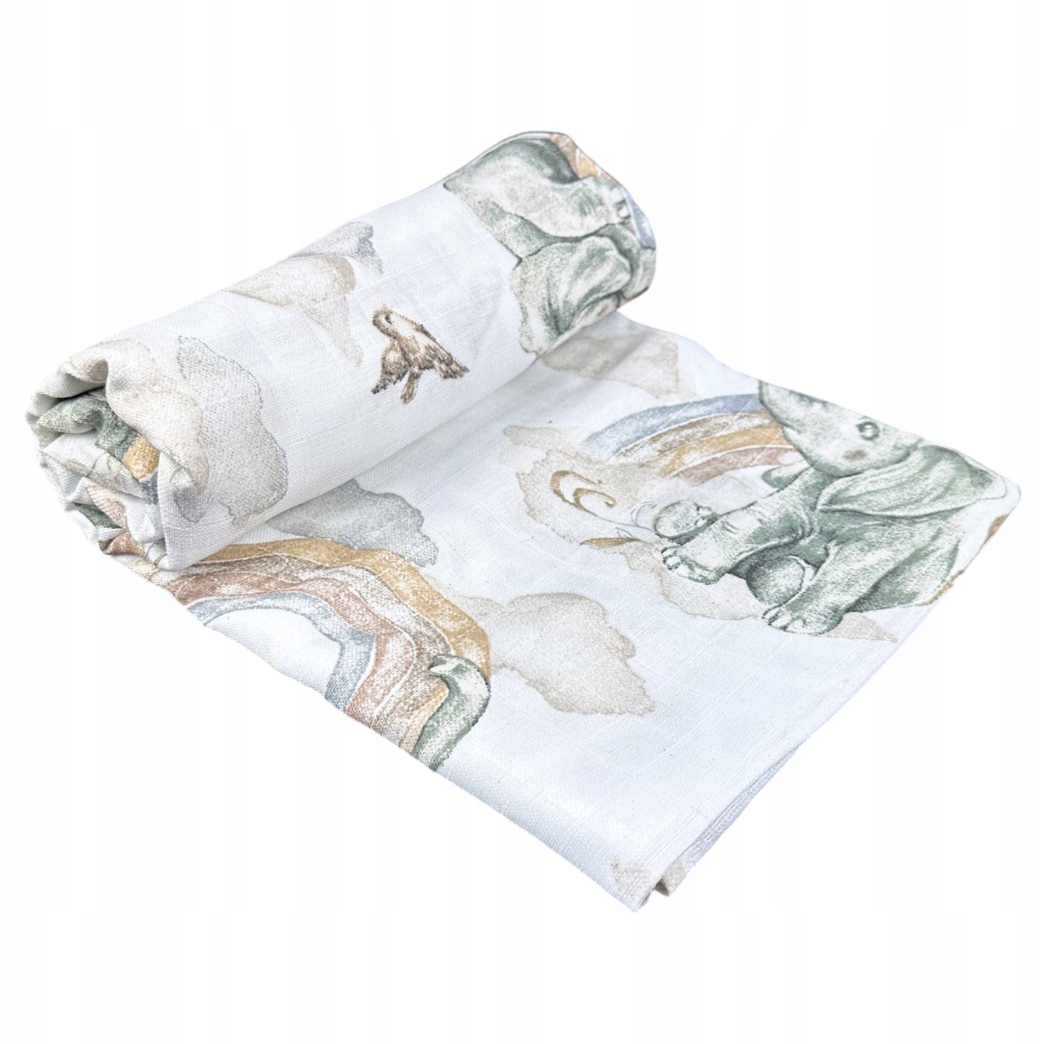 Otulacz muślin kratka, 120x120 cm, Słoń Muślin Kratka | Plumeri