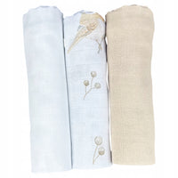 Pieluszki muślinowe duże Plumeri 3x 70×70 cm - większy rozmiar, komfort