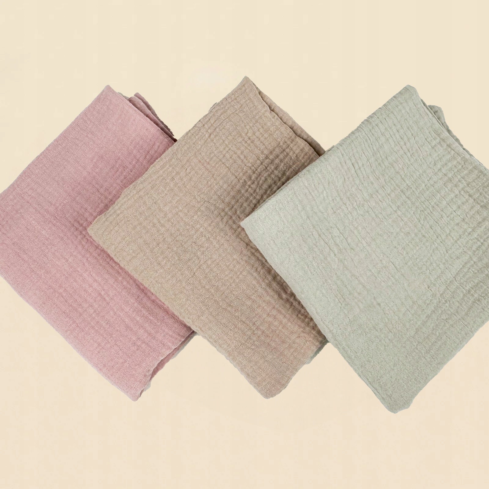 Plumeri Pieluszki muślinowe zestaw kolorów 3 szt. 70x70 cm